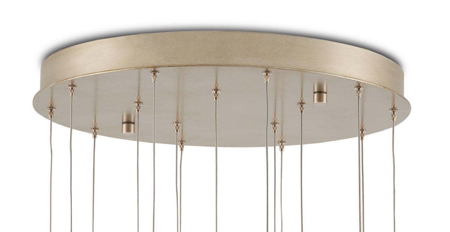 Currey and Company - 9000-1036 - 15 Light Pendant - Glace - White/Antique Brass