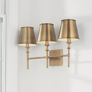 Capital Lighting - 149731AD-708 - Three Light Vanity - Whitney - Aged Brass