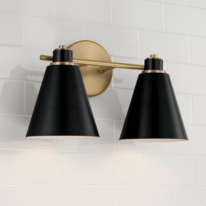Capital Lighting - 150121AB - Two Light Vanity - Bradley - Aged Brass and Black