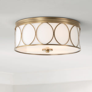 Capital Lighting - 225131AD-683 - Three Light Flush Mount - Rylann - Aged Brass