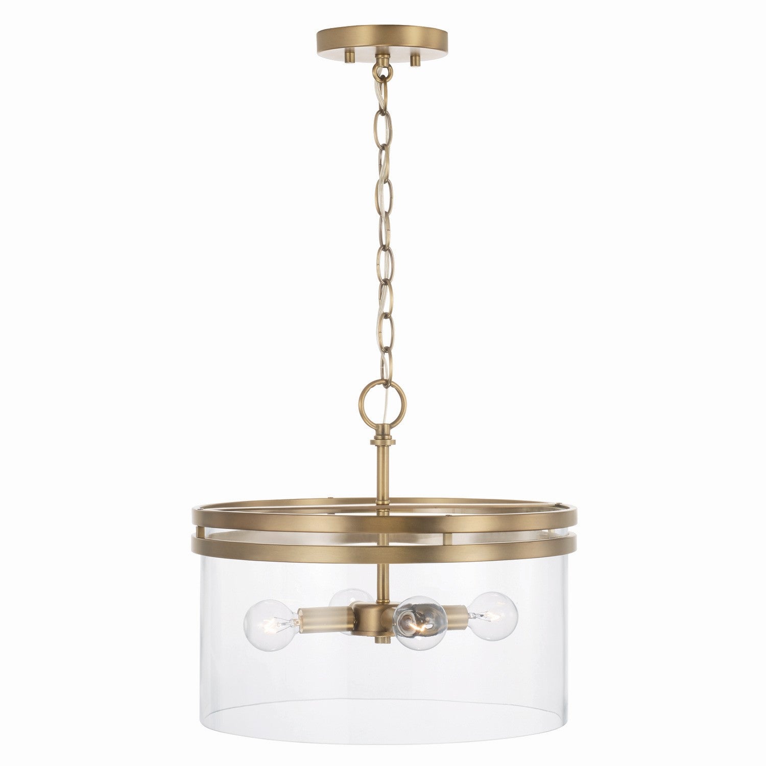 Capital Lighting - 248741AD - Four Light Dual Mount Semi Flush/Pendant - Fuller - Aged Brass