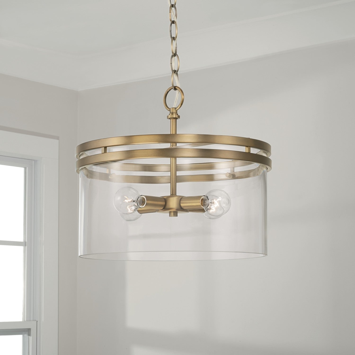 Capital Lighting - 248741AD - Four Light Dual Mount Semi Flush/Pendant - Fuller - Aged Brass