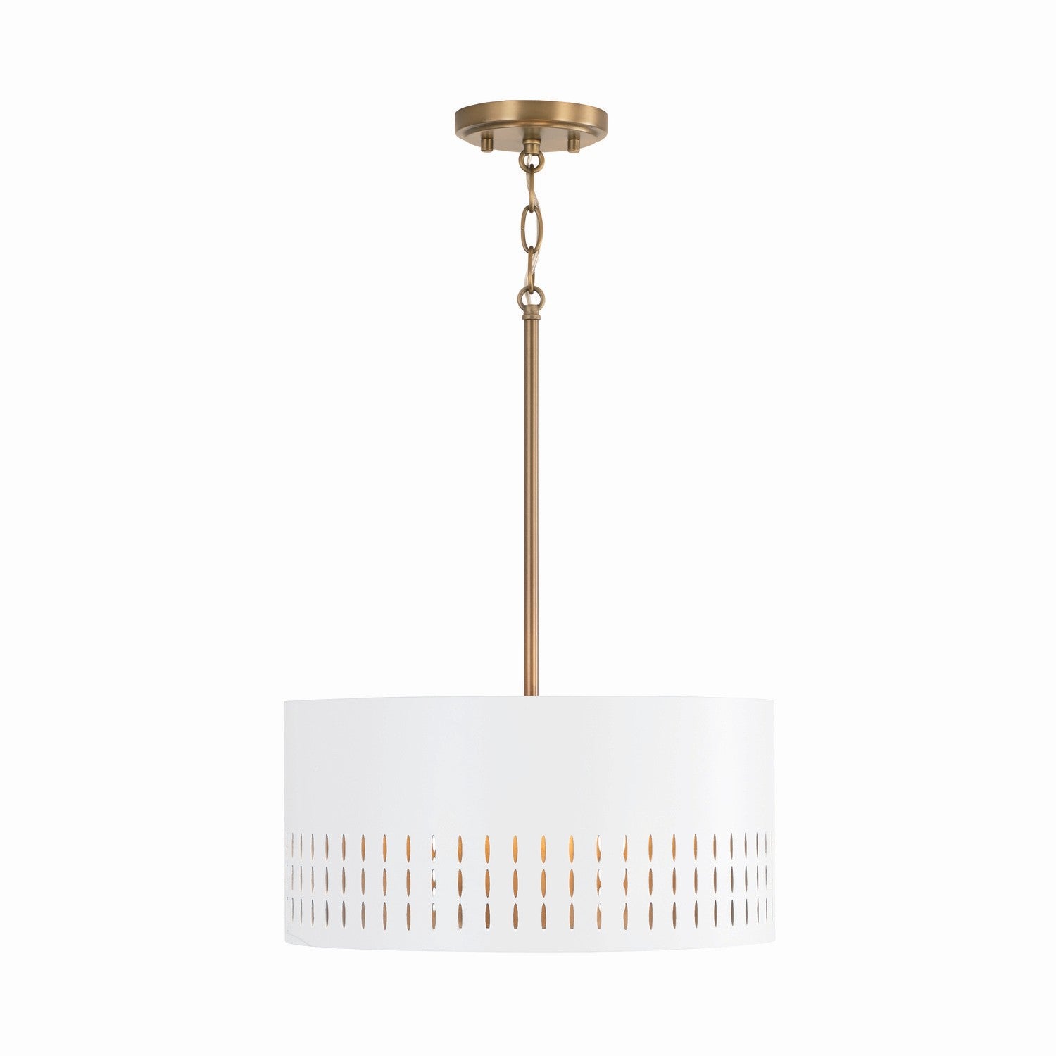 Capital Lighting - 250231AW - Three Light Dual Mount Semi Flush/Pendant - Dash - Aged Brass and White