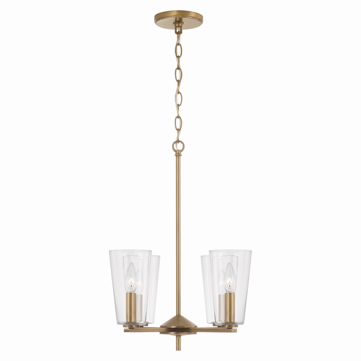 Capital Lighting - 348641AD-538 - Four Light Pendant - Portman - Aged Brass