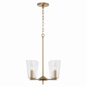 Capital Lighting - 348641AD-538 - Four Light Pendant - Portman - Aged Brass