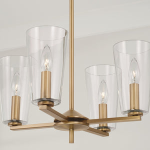 Capital Lighting - 348641AD-538 - Four Light Pendant - Portman - Aged Brass