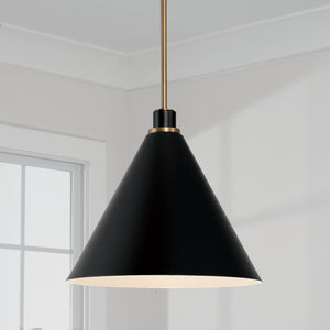 Capital Lighting - 350112AB - One Light Pendant - Bradley - Aged Brass and Black