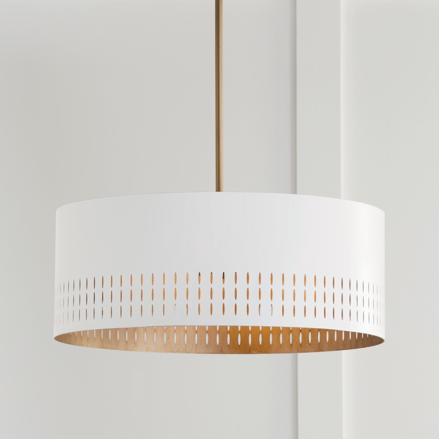 Capital Lighting - 350233AW - Three Light Pendant - Dash - Aged Brass and White