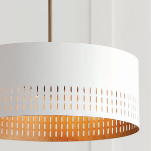 Capital Lighting - 350233AW - Three Light Pendant - Dash - Aged Brass and White