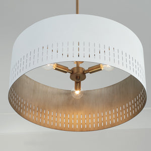 Capital Lighting - 350233AW - Three Light Pendant - Dash - Aged Brass and White