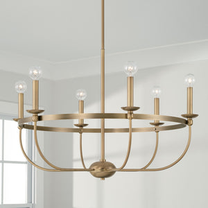 Capital Lighting - 425161AD - Six Light Chandelier - Rylann - Aged Brass