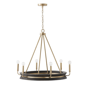 Capital Lighting - 447361KR - Six Light Chandelier - Finn - Black Stain and Matte Brass