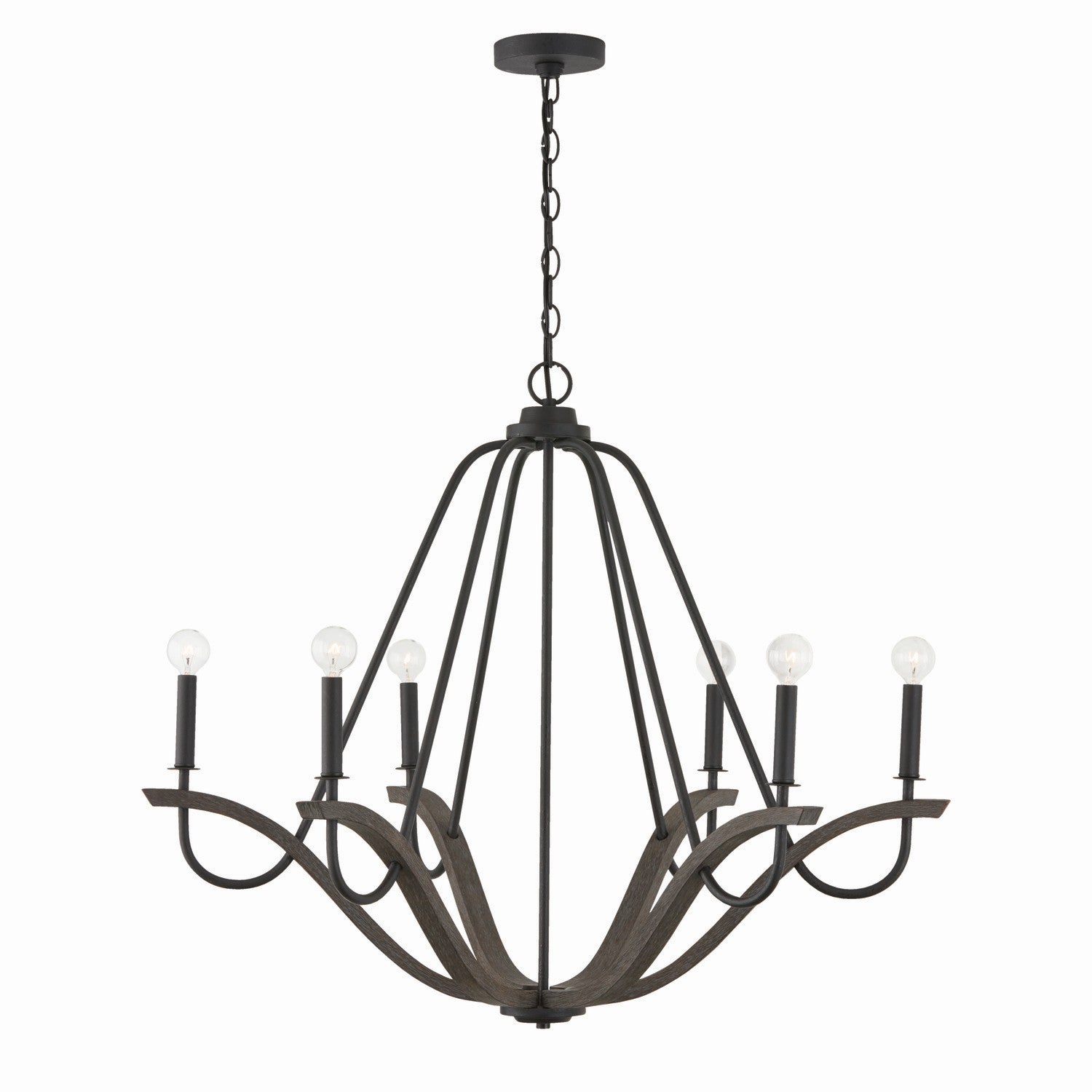 Capital Lighting - 447661CK - Six Light Chandelier - Clive - Carbon Grey and Black Iron
