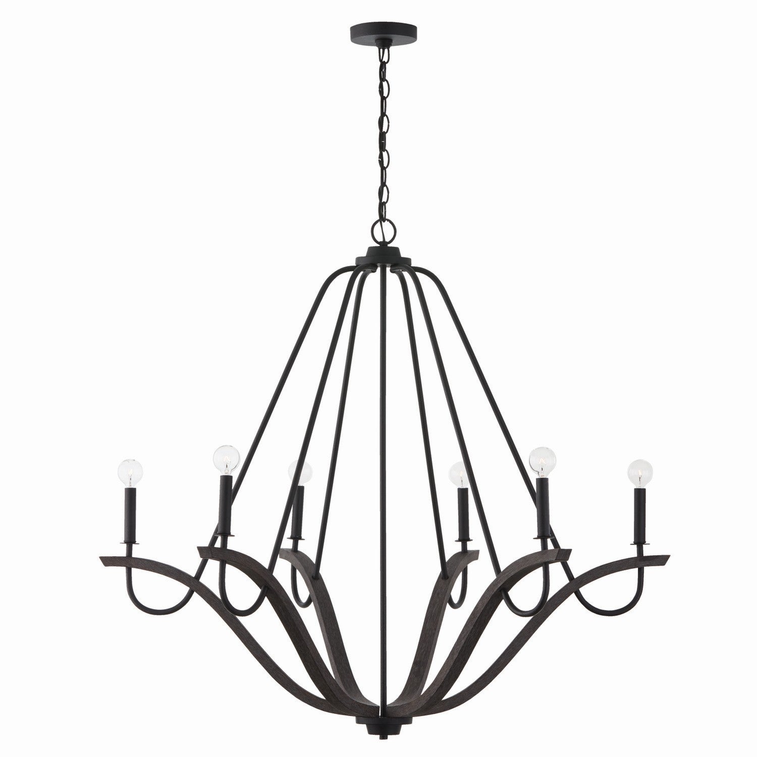 Capital Lighting - 447662CK - Six Light Chandelier - Clive - Carbon Grey and Black Iron