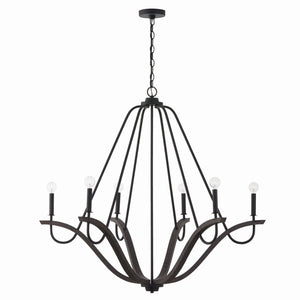 Capital Lighting - 447662CK - Six Light Chandelier - Clive - Carbon Grey and Black Iron
