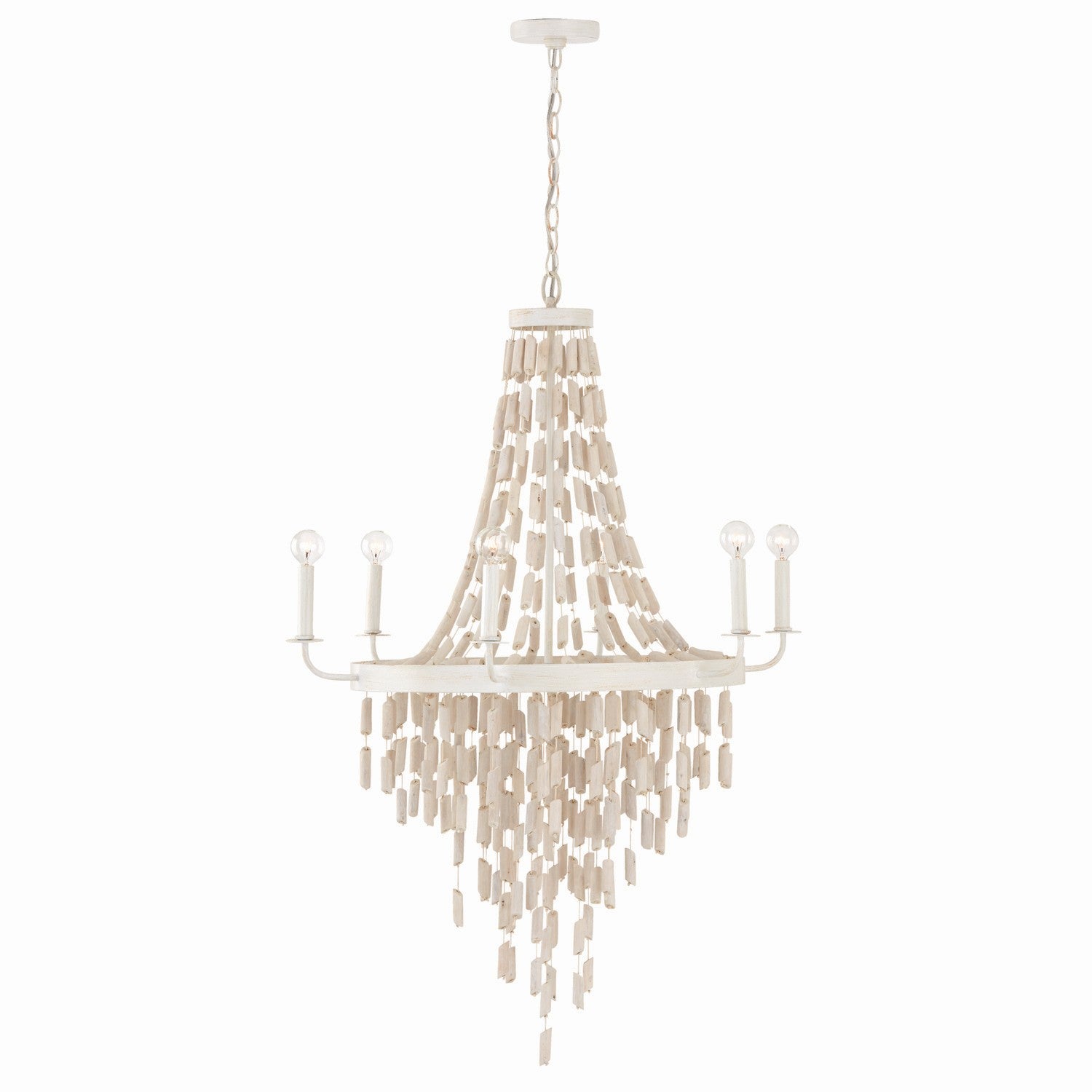 Capital Lighting - 447761OW - Six Light Chandelier - Carissa - Organic White