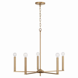 Capital Lighting - 448651AD - Five Light Chandelier - Portman - Aged Brass