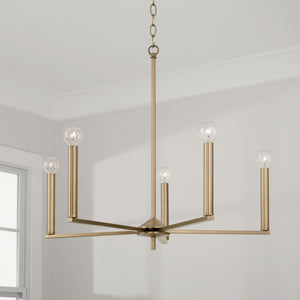 Capital Lighting - 448651AD - Five Light Chandelier - Portman - Aged Brass