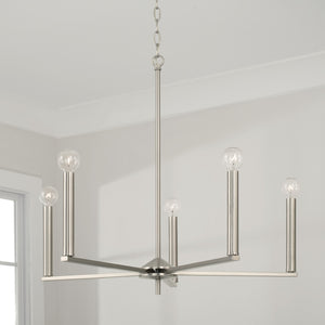 Capital Lighting - 448651BN - Five Light Chandelier - Portman - Brushed Nickel