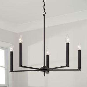 Capital Lighting - 448651MB - Five Light Chandelier - Portman - Matte Black