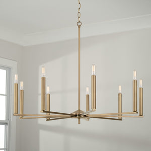 Capital Lighting - 448691AD - Nine Light Chandelier - Portman - Aged Brass