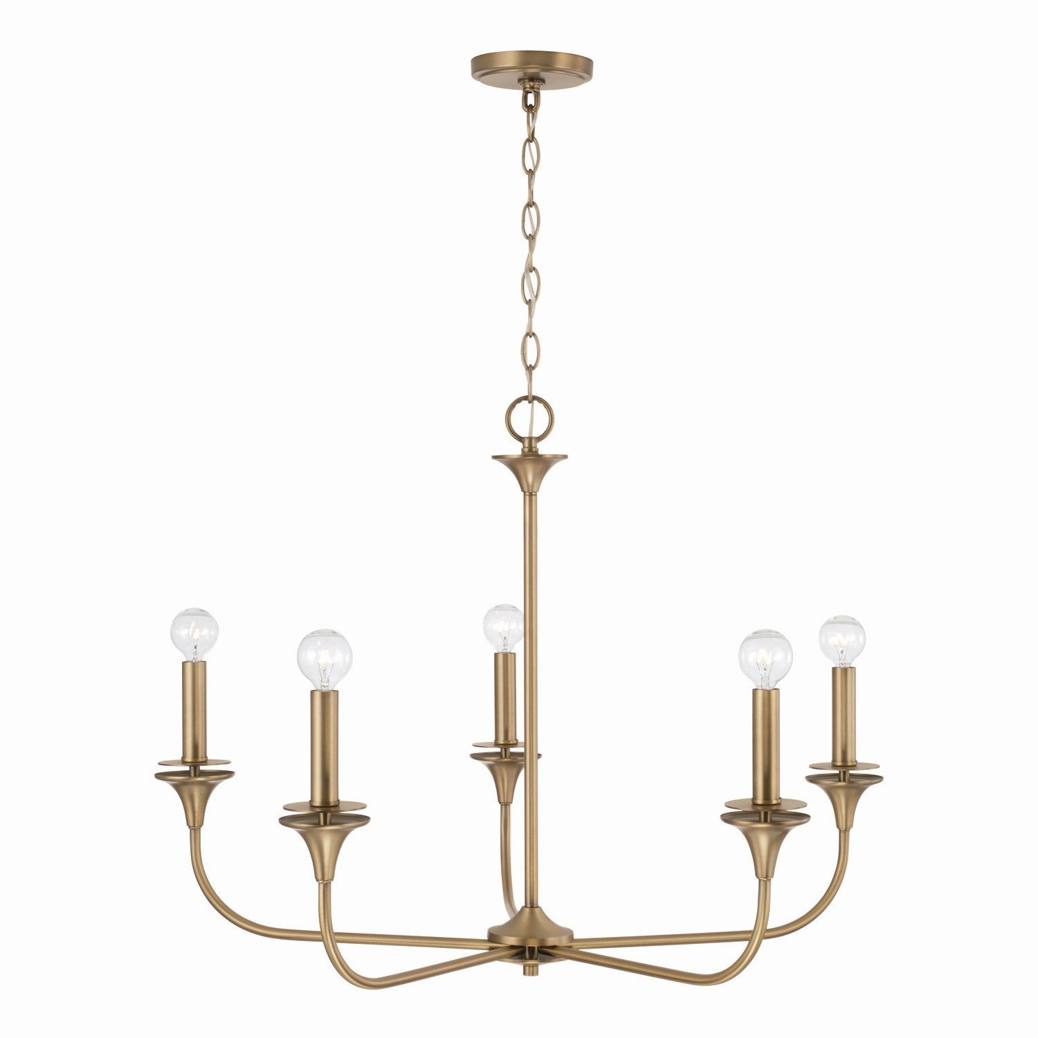 Capital Lighting - 448951AD - Five Light Chandelier - Presley - Aged Brass