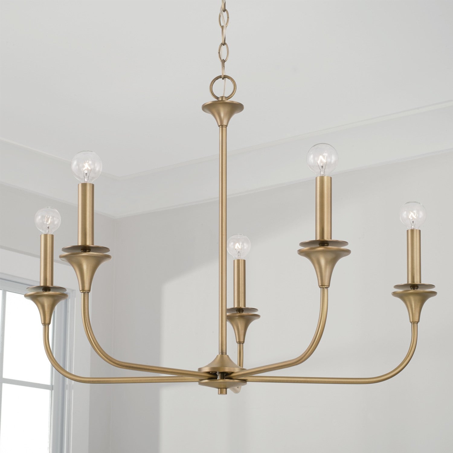 Capital Lighting - 448951AD - Five Light Chandelier - Presley - Aged Brass