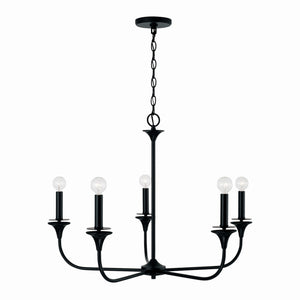 Capital Lighting - 448951MB - Five Light Chandelier - Presley - Matte Black