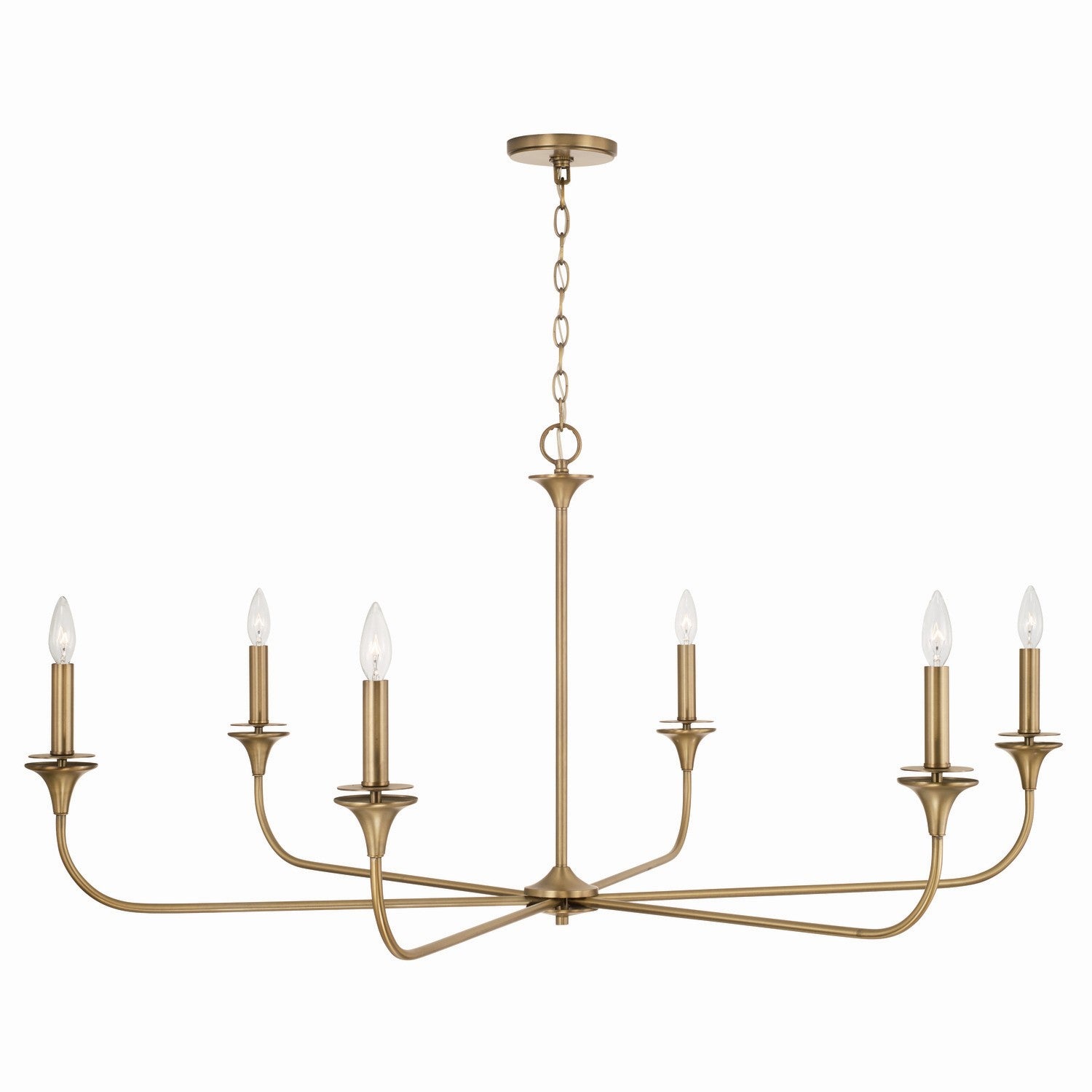 Capital Lighting - 448961AD - Six Light Chandelier - Presley - Aged Brass
