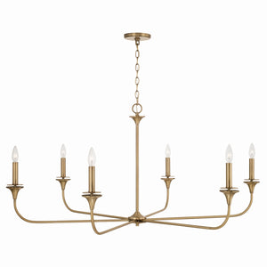 Capital Lighting - 448961AD - Six Light Chandelier - Presley - Aged Brass