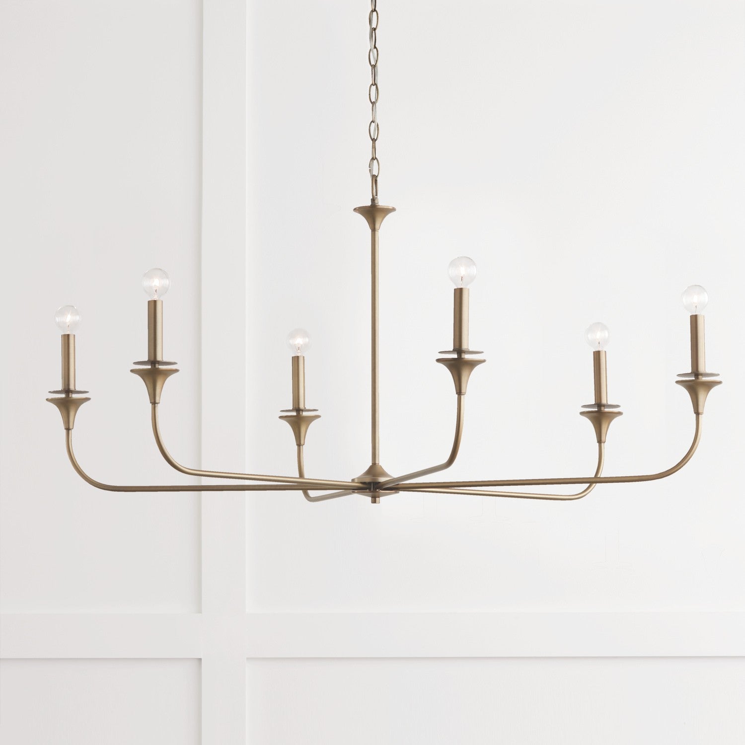 Capital Lighting - 448961AD - Six Light Chandelier - Presley - Aged Brass