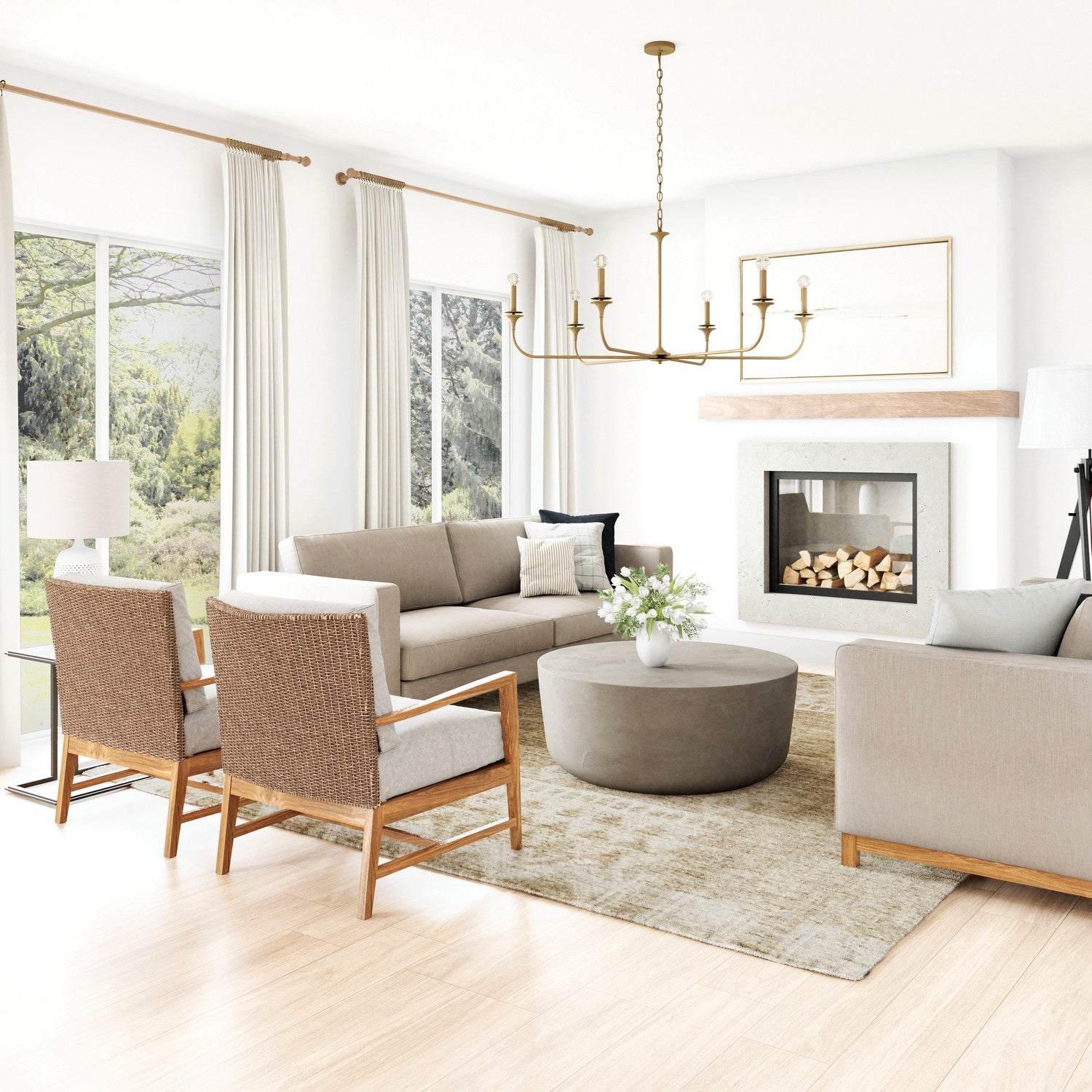 Capital Lighting - 448961AD - Six Light Chandelier - Presley - Aged Brass