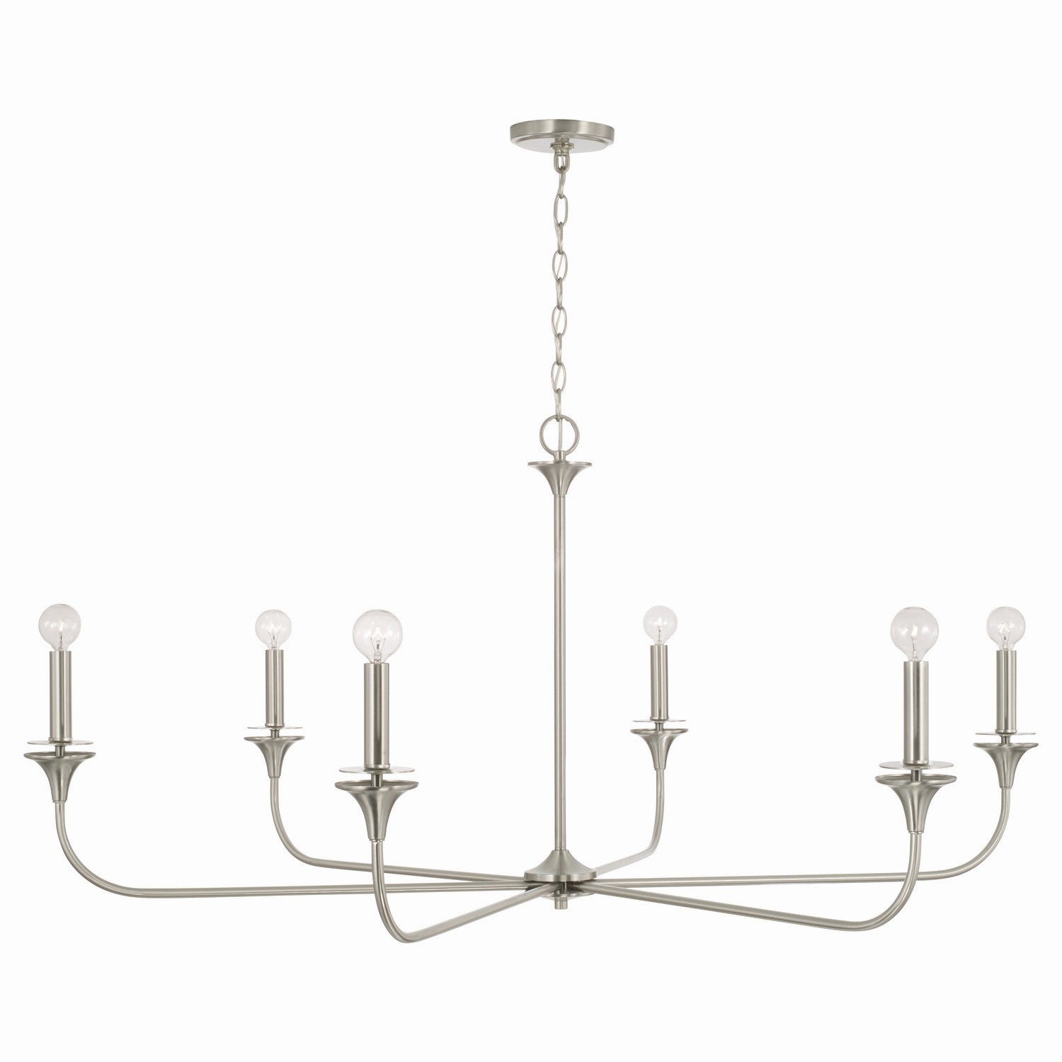 Capital Lighting - 448961BN - Six Light Chandelier - Presley - Brushed Nickel