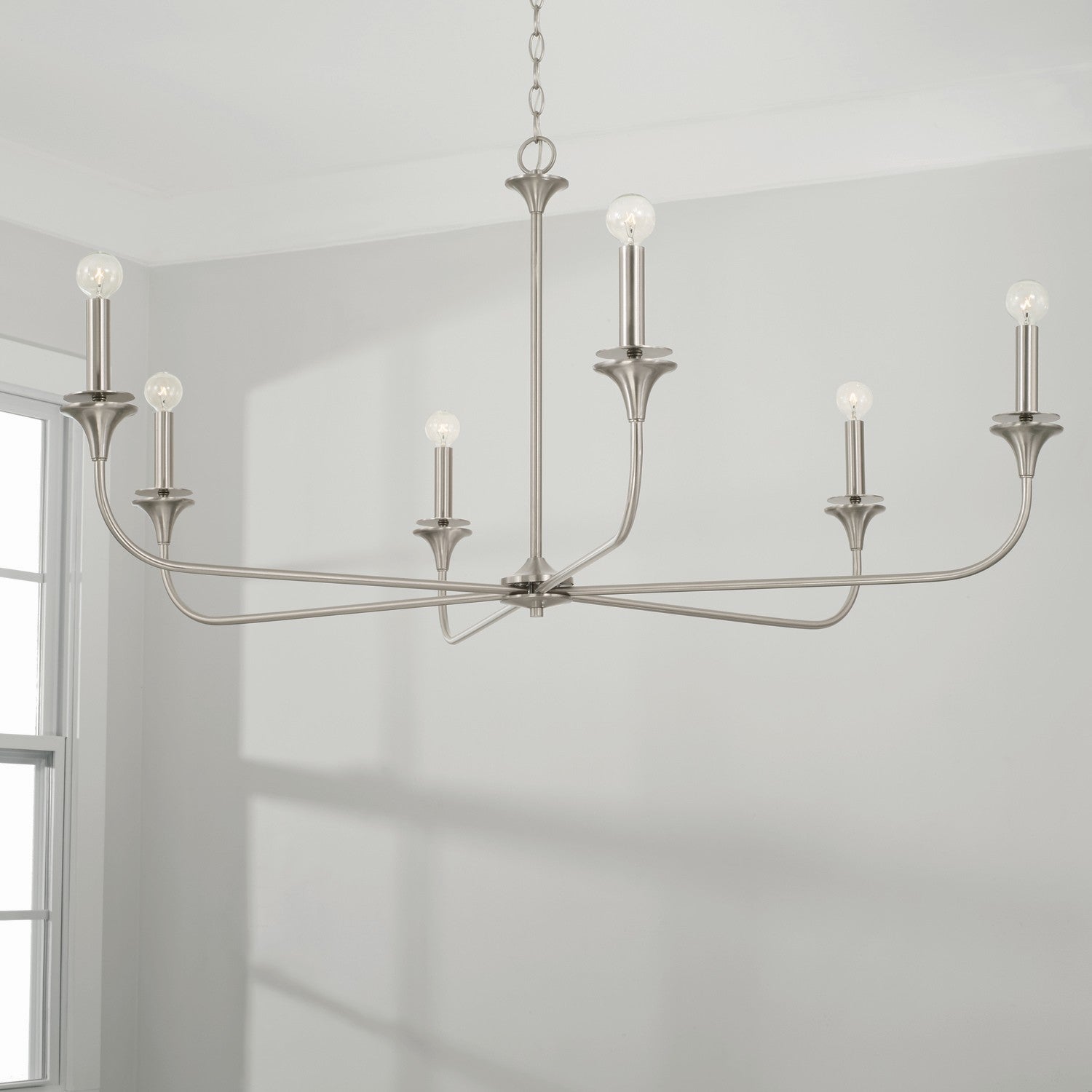 Capital Lighting - 448961BN - Six Light Chandelier - Presley - Brushed Nickel