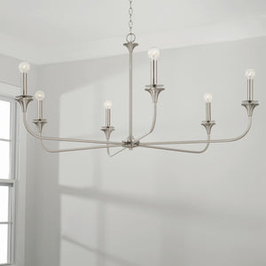 Capital Lighting - 448961BN - Six Light Chandelier - Presley - Brushed Nickel
