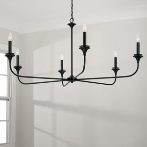 Capital Lighting - 448961MB - Six Light Chandelier - Presley - Matte Black