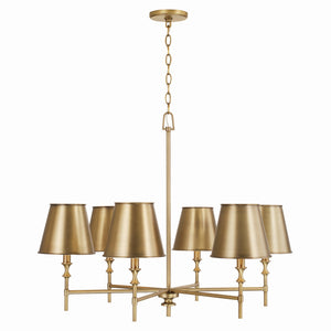Capital Lighting - 449761AD-707 - Six Light Chandelier - Whitney - Aged Brass