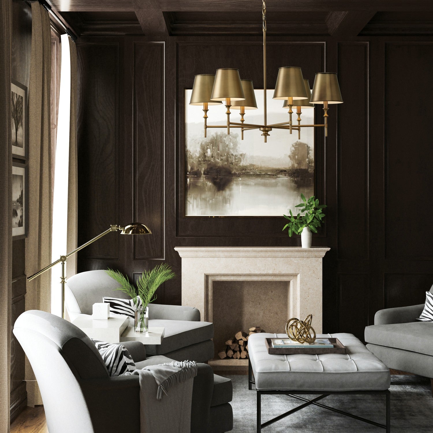 Capital Lighting - 449761AD-707 - Six Light Chandelier - Whitney - Aged Brass