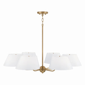 Capital Lighting - 450461AD - Six Light Chandelier - Welsley - Aged Brass