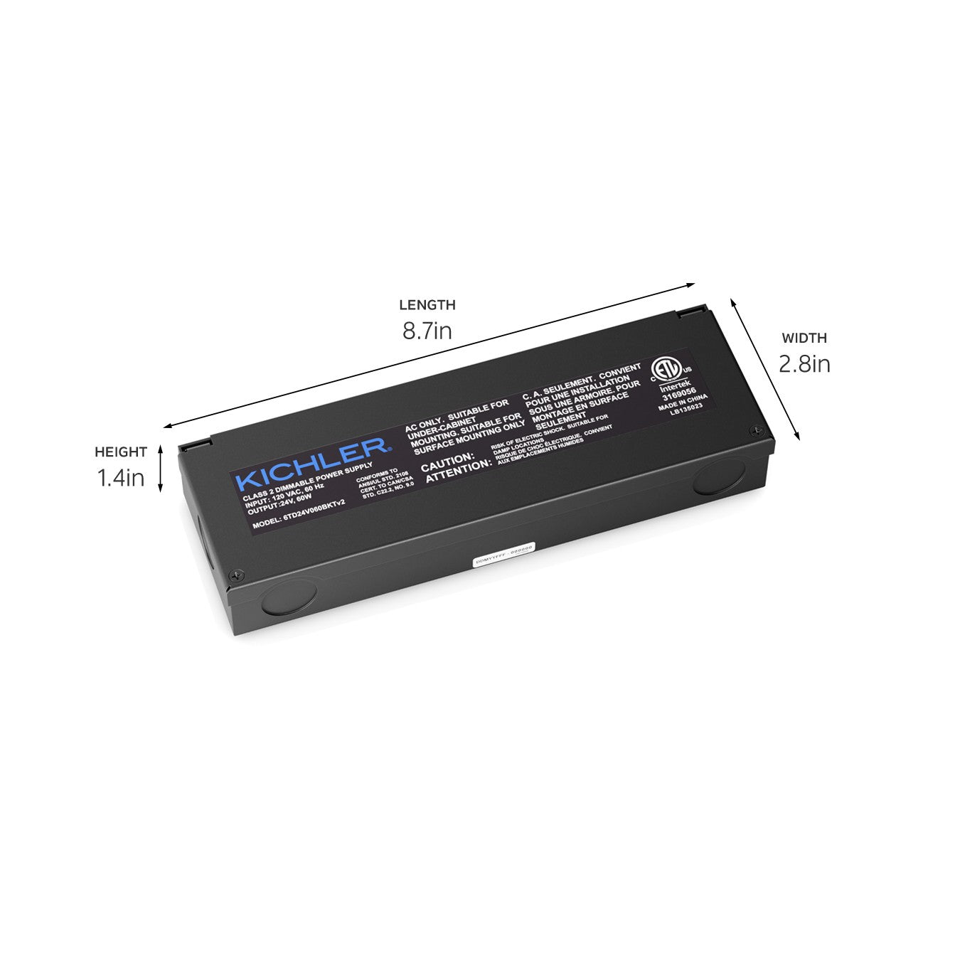 Kichler - 6TD24V060BKTV2 - Power Supply - Led Power Supply 24V - Black Textured
