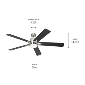 Kichler - 330060PN - 60"Ceiling Fan - Lucian Elite XL - Polished Nickel