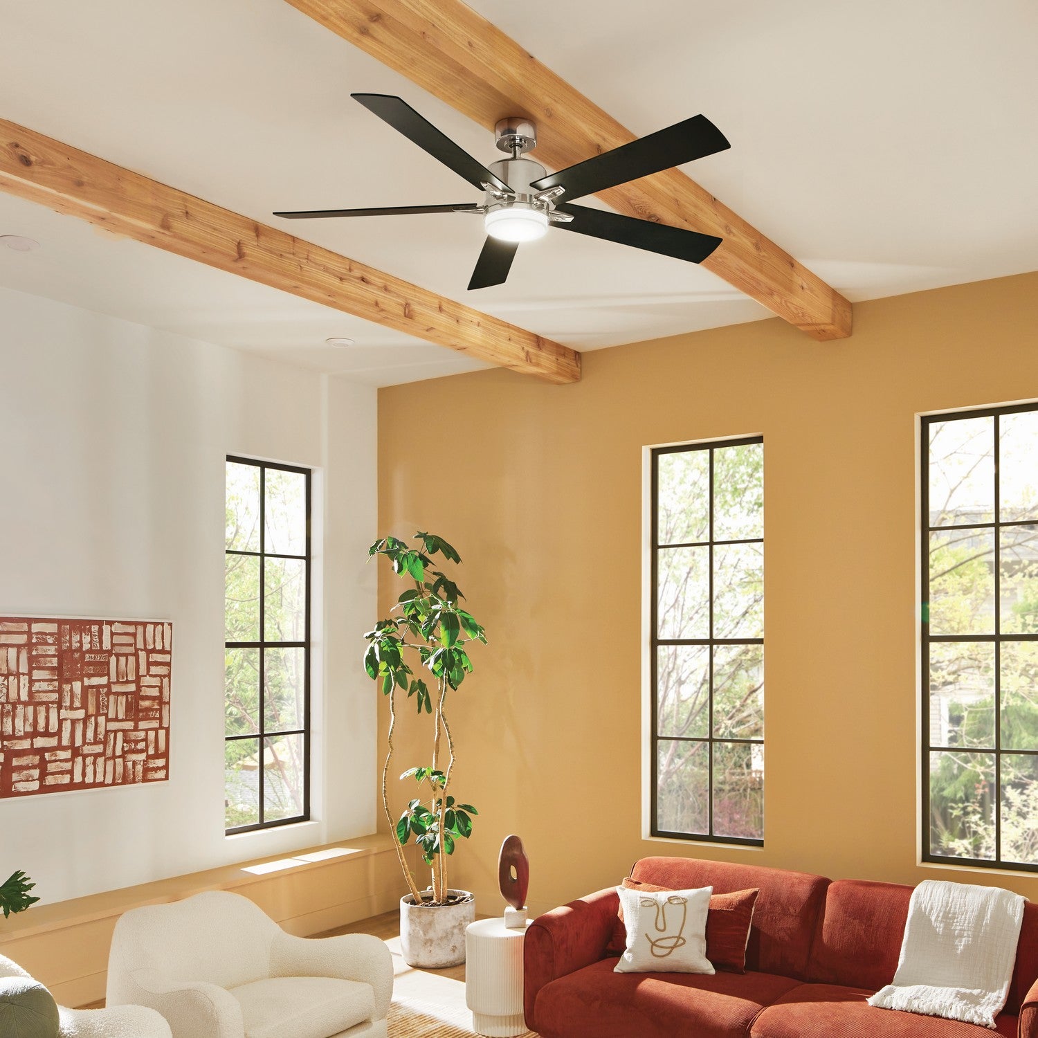 Kichler - 330060PN - 60"Ceiling Fan - Lucian Elite XL - Polished Nickel