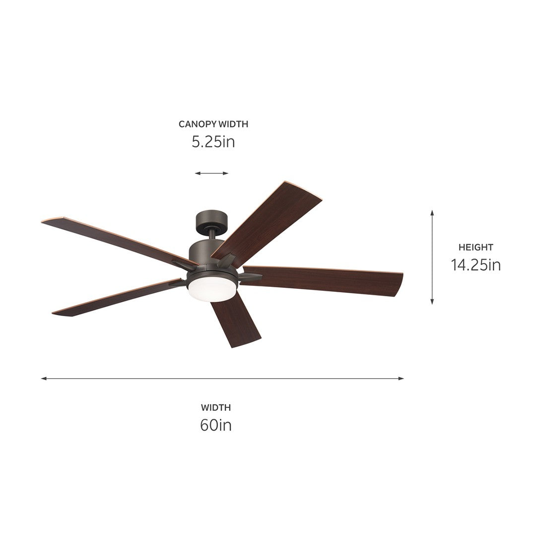 Kichler - 330060OZ - 60"Ceiling Fan - Lucian Elite XL - Olde Bronze