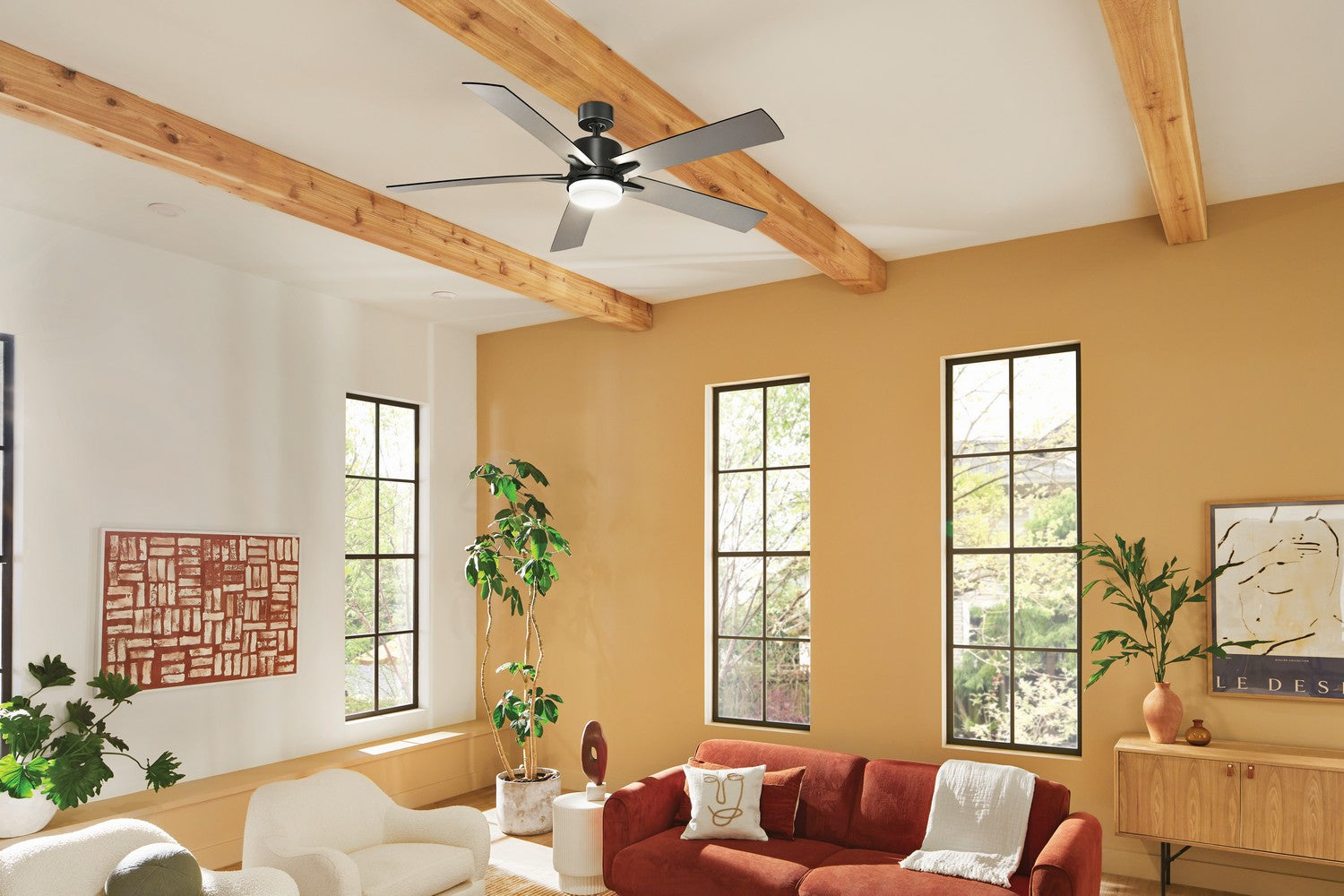 Kichler - 330060SBK - 60"Ceiling Fan - Lucian Elite XL - Satin Black