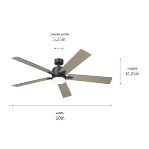 Kichler - 330060SBK - 60"Ceiling Fan - Lucian Elite XL - Satin Black