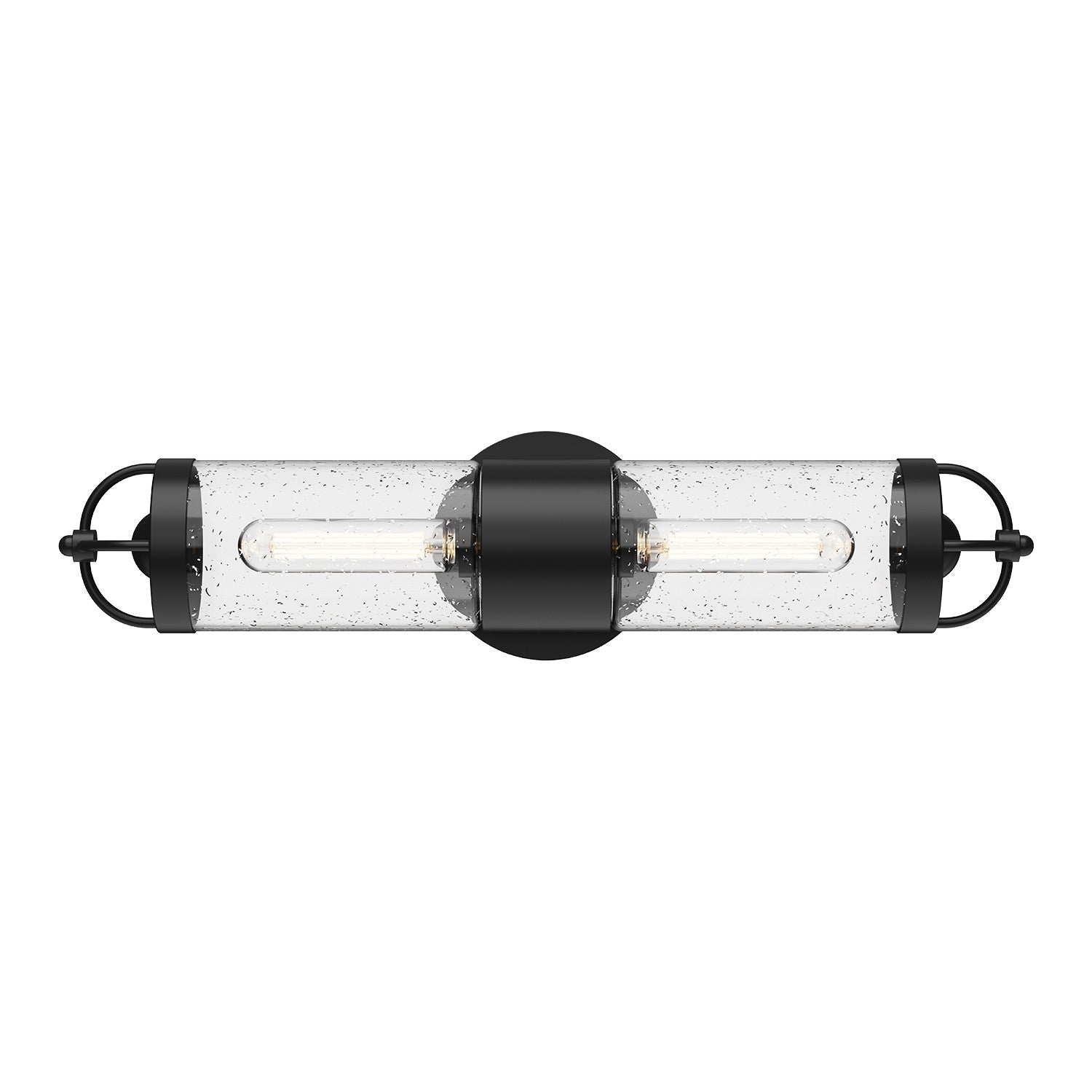 Alora - EW461102BKCB - Two Light Outdoor Wall Lantern - Lancaster - Clear Bubble Glass/Textured Black