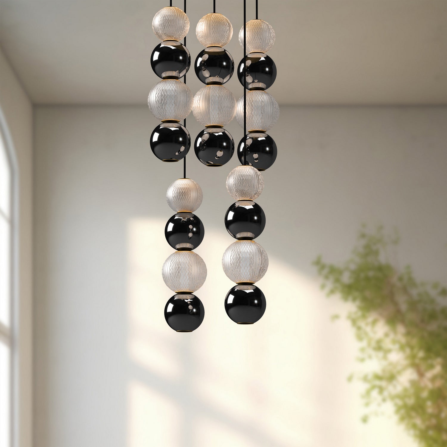 Alora - MP321805NB - LED Pendant - Onyx - Natural Brass