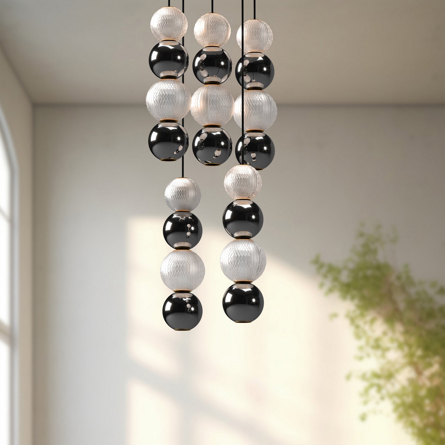 Alora - MP321805PN - LED Pendant - Onyx - Polished Nickel