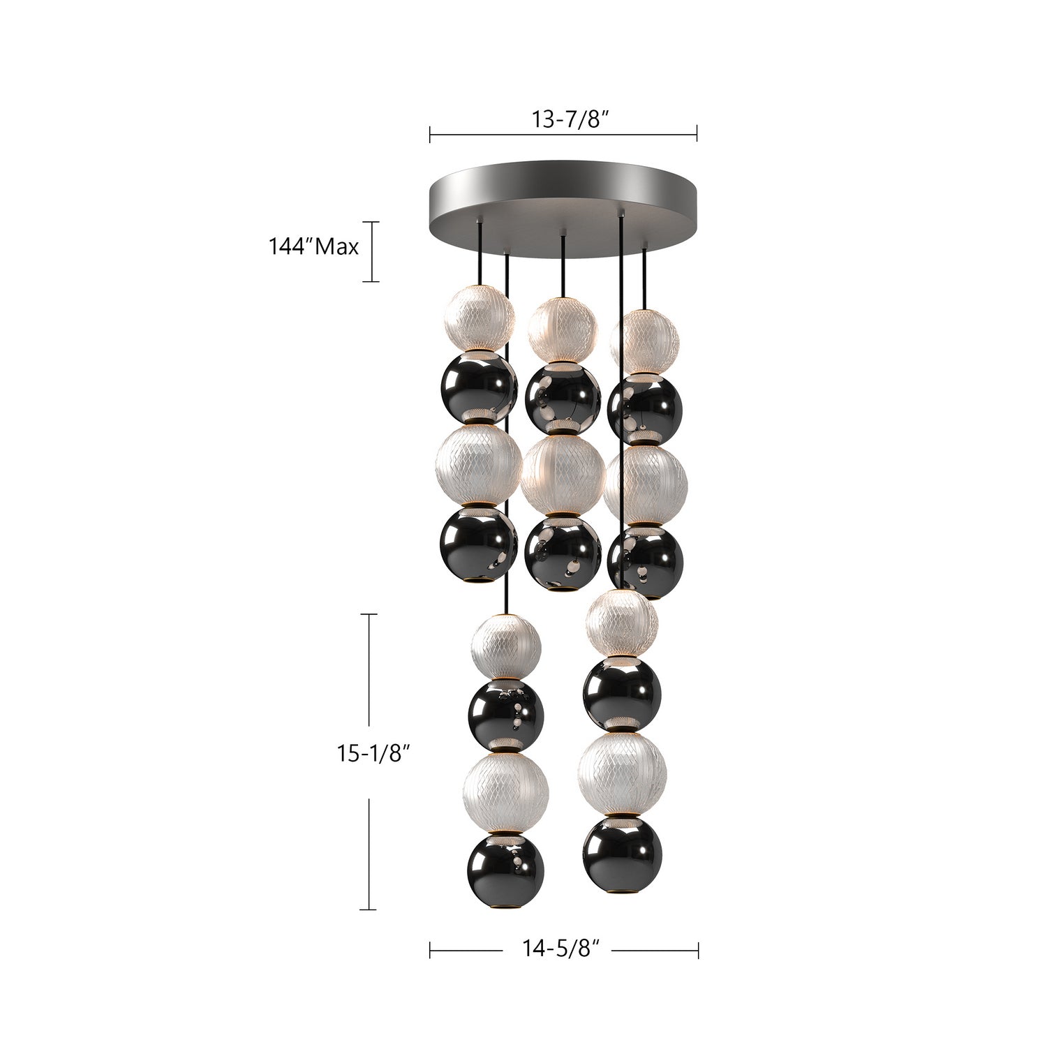 Alora - MP321805PN - LED Pendant - Onyx - Polished Nickel