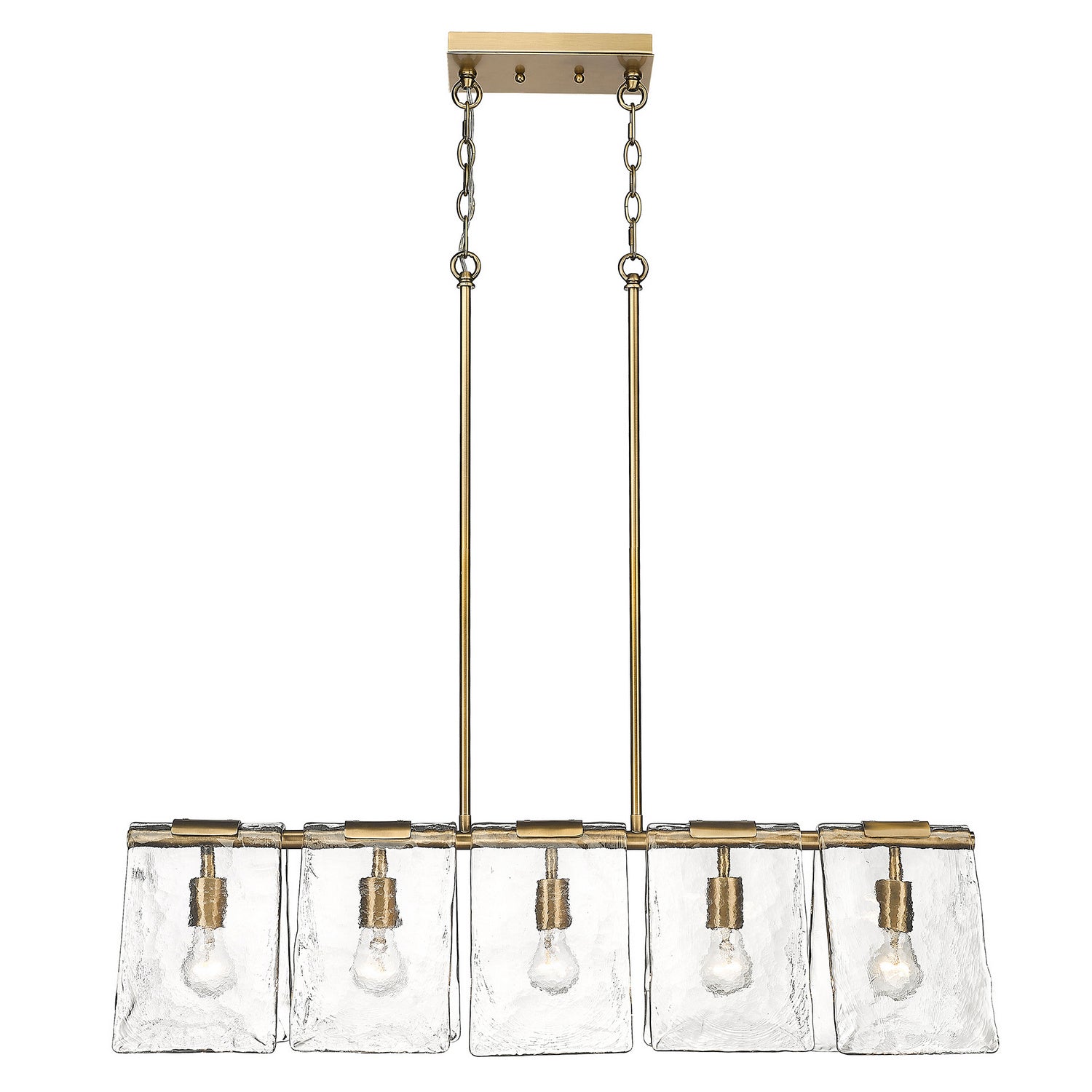 Golden - 6072-LP MBS-HWG - Five Light Linear Pendant - Serenity - Modern Brass